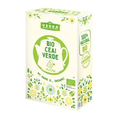 Ceai verde (15 piramide) Vedda BIO - 33.75 g imagine produs 2021 Vedda